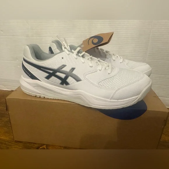 NEW Asics Dedicate 8 Gel Mens Trainers US Size 11 Black White Sneakers